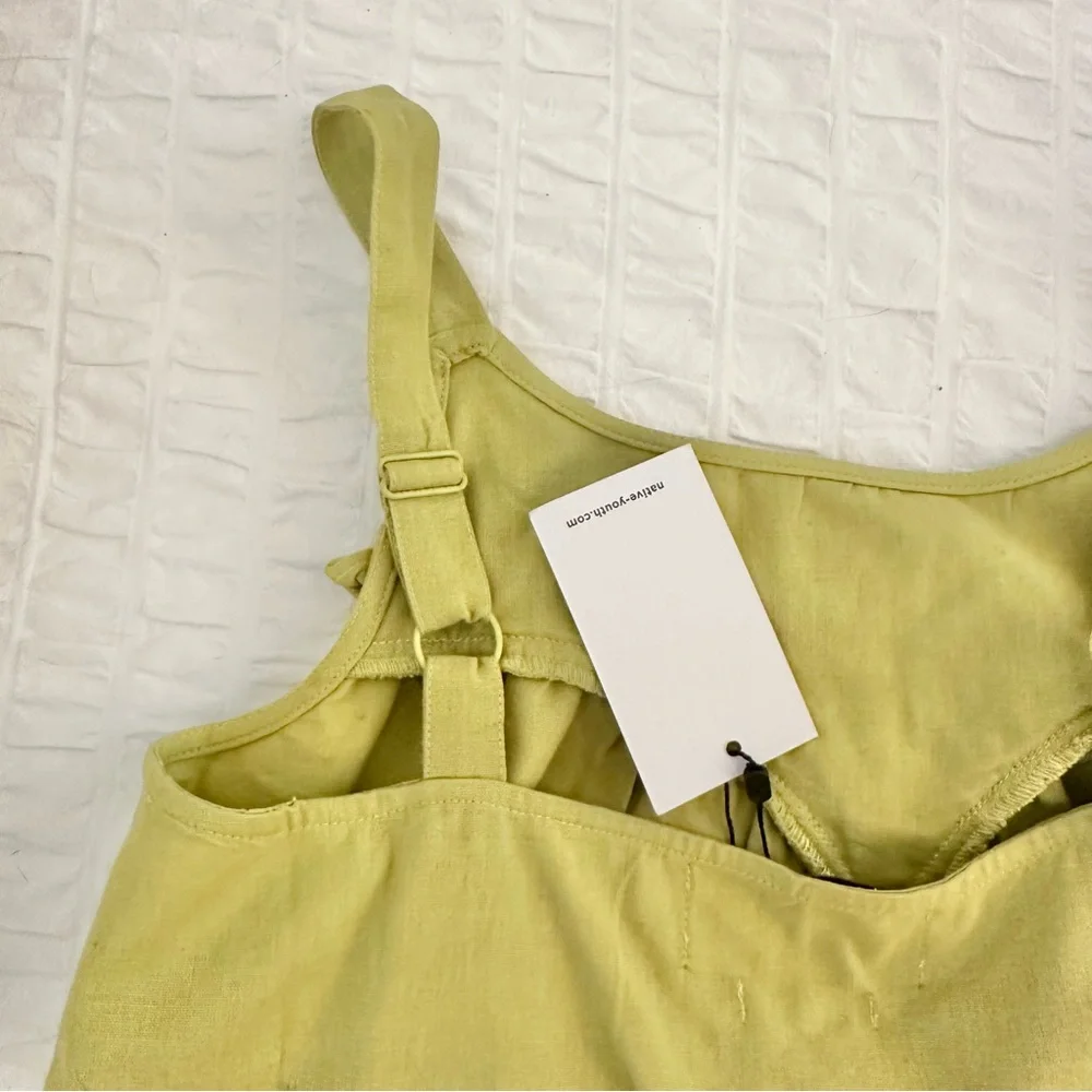 NWT Native Youth Verdi Linen Ruffle Tank - Picture 5 of 9